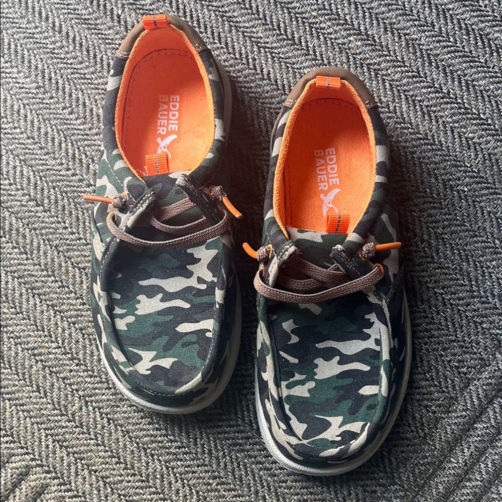 Eddie Bauer Kids Camo Slip-On Sneakers with Orange Liner - Picture 2 of 6